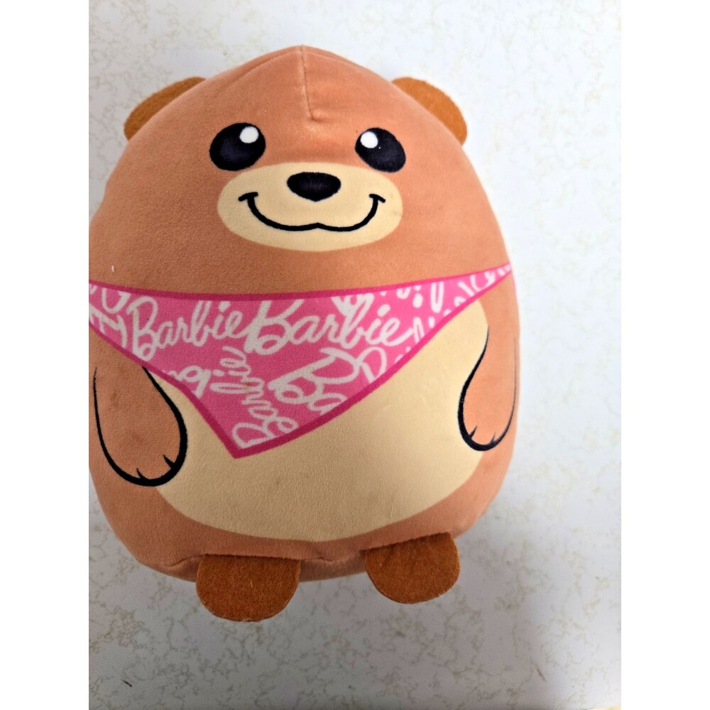 Barbie Brown Bear 8" Plush with Barbie Pink Bandana Pre Owned VGC